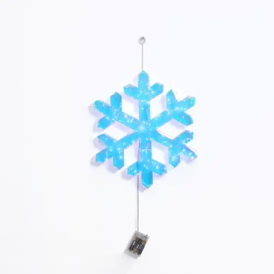 LuxenHome 3-Piece Snowflake Holiday Decoration Set with Battery-Operated Lights Clear image {3}