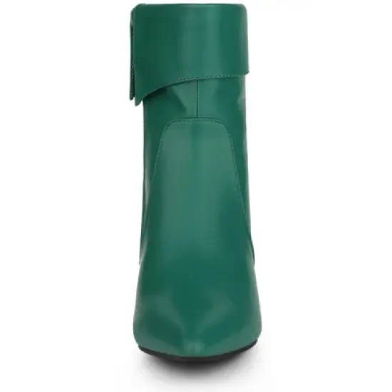 Allegra K Women's Kitten Heel Foldable Ankle Boot image {1}