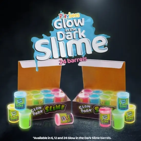 Playbees Mini Glow in The Dark Slime - 24 Pack image {7}
