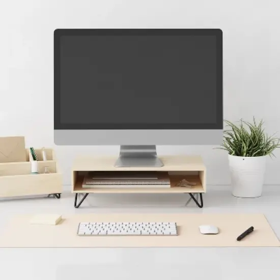 U Brands Verona Monitor Stand Natural image {3}