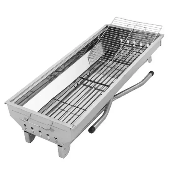 NAYSAYE Grill Racks Portable Stainless Steel BBQ Grill Durable for Outdoor and Home Use, Silver, 39.3"*12.2"*27.9" image {3}