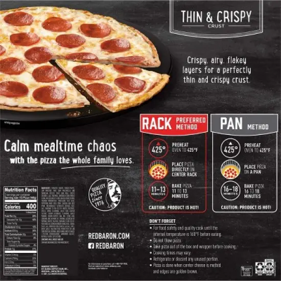 Red Baron Pepperoni Thin Crust Frozen Pizza - 15.77oz image {3}