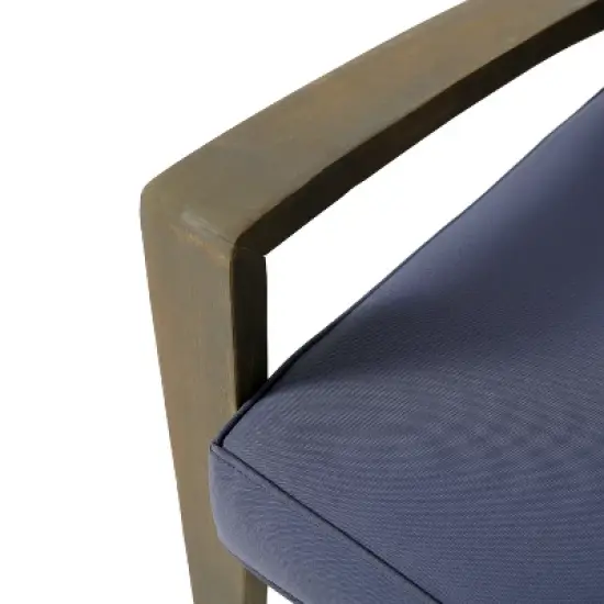 GDFStudio Parma Acacia Wood 3 Seater Sectional Sofa Set with Ottoman image {8}