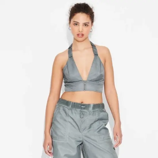 Women's Nylon Halter Tank Top - Wild Fable&trade; Light Teal Blue image {1}