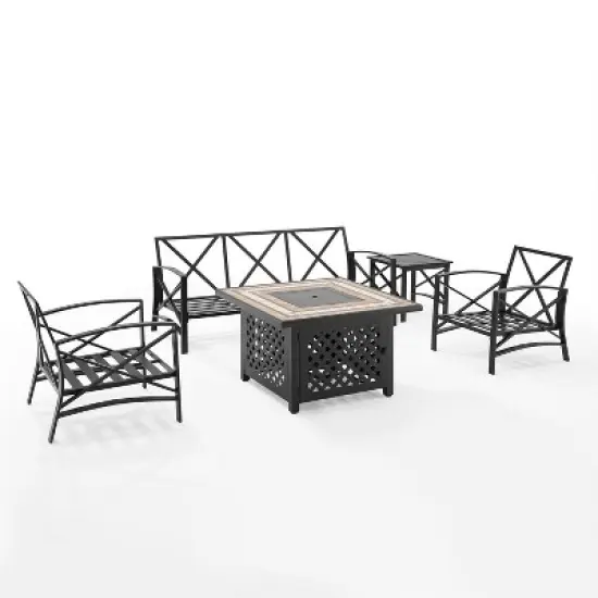 Kaplan 5pc Sofa Set with Fire Table - Mist - Crosley image {3}