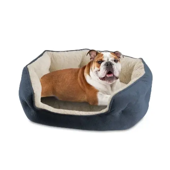 Canine Creations Cozy High Back Side Dog Bed - Blue image {3}
