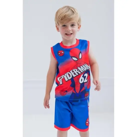 Marvel Spider-Man Miles Morales Mesh Tank Top Shirt and Shorts Toddler to Big Kid image {1}