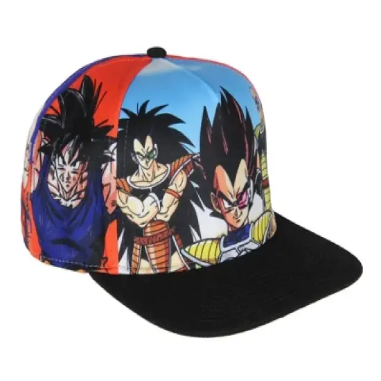Dragon Ball Z Anime Hat Vegeta Saga Character Panel Flatbill Snapback Cap Multicoloured image {1}