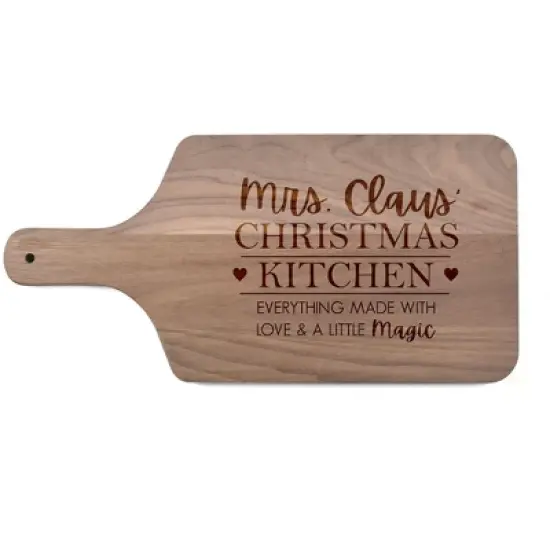 Creative Products Mrs. Claus' Christmas Kitchen 17 x 8 Walnut Paddle Cutting Board image {1}