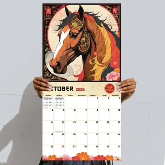 TF Publishing 13.5"x14.5" 2026 Year of the Horse Wall Calendar image {3}