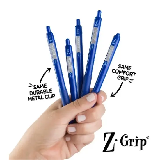 Zebra Z-Grip Recycled Retractable Ballpoint Pen Medium Point 1.0mm Blue Ink 48/Pack (20428) image {2}