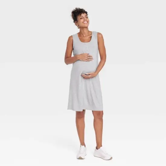 Sleeveless Nursing Henley Maternity Dress - Isabel Maternity by Ingrid & Isabel&trade; image {4}