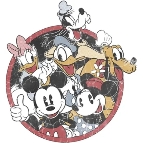 Girl's Mickey & Friends Retro Group Shot T-Shirt image {1}