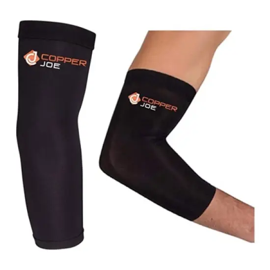 Copper Joe Recovery Elbow Compression Sleeve  Arthritis, Golfers ,Tennis Elbow And Tendonitis. Elbow Support Arm Sleeves For Men And Women - 2 Pack image {6}