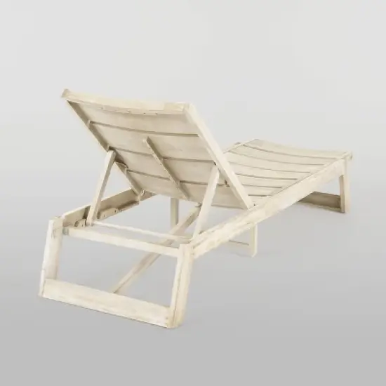 Mahi 3pc Acacia Wood Chaise Lounge Set - Light Gray Wash - Christopher Knight Home image {3}