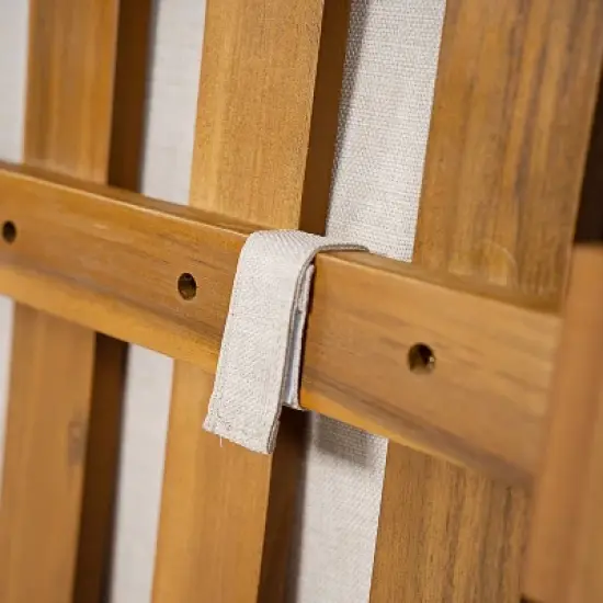 Scott Living Sacova Outdoor Acacia Wood 4-Seater Sofa, Teak Finish Frame with Beige Cushion image {7}