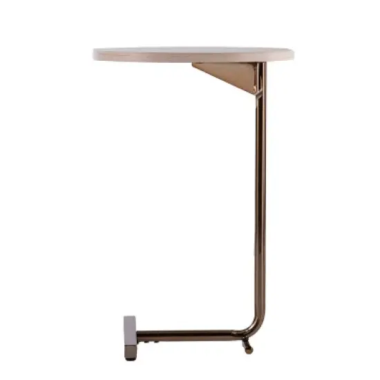 Molong Round C Table White/Champagne - Aiden Lane image {2}