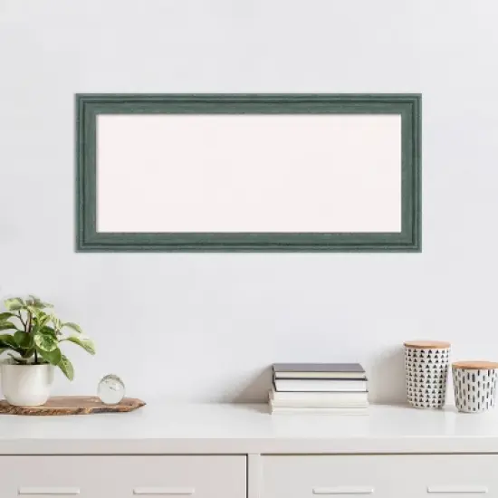33"x15" Upcycled Wood Frame White Cork Board Teal/Gray - Amanti Art: Bulletin Board, Wall Mounted, Office Decor image {7}