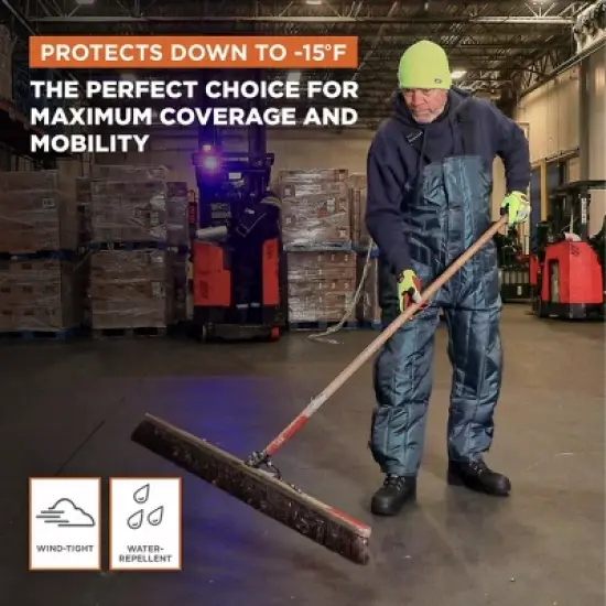 RefrigiWear Men's Econo-Tuff Lightweight Fiberfill Insulated High Bib Overalls image {3}