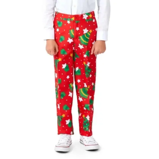 Suitmeister Boys Christmas Suit - Christmas Trees Stars Red image {4}