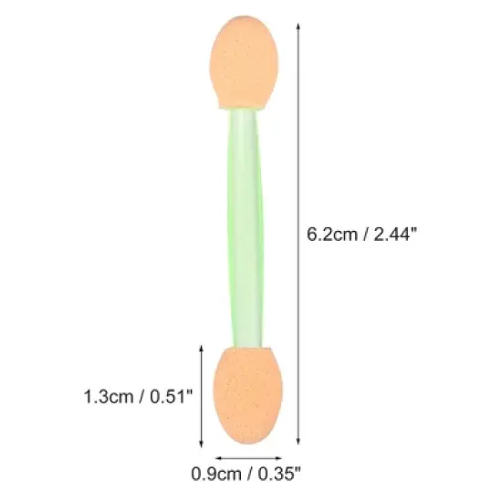 Unique Bargains Short Sponge Dual Sides Eye Shadow Makeup Brushes Applicator Light Green Clear 50 PCS image {3}