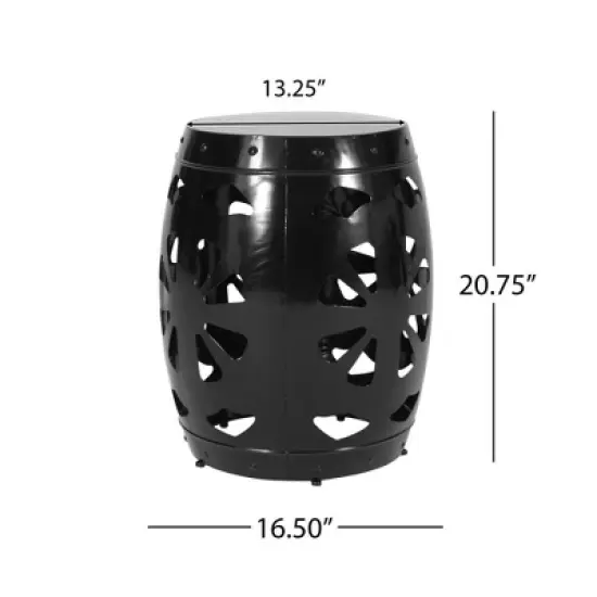 PAGED Modern Round Outdoor Side Table,16.54 inch Iron Patio End Tables for Backyard,Pool, Indoor Companion,Durable and Stable image {2}