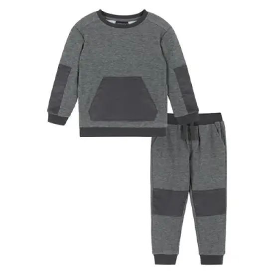 Andy & Evan  Toddler  Boys Washed Charcoal Sweat Set image {4}
