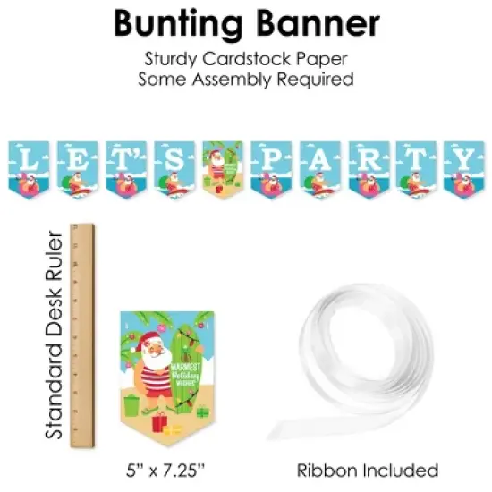 Big Dot of Happiness Tropical Christmas - Beach Santa Holiday Party Supplies Decoration Kit - Decor Galore Party Pack - 51 Pieces image {5}