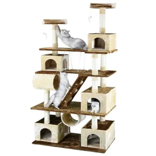 Go Pet Club 87" Cat Tree Climber with Swing and Sisal Scratching Post F216 image {3}