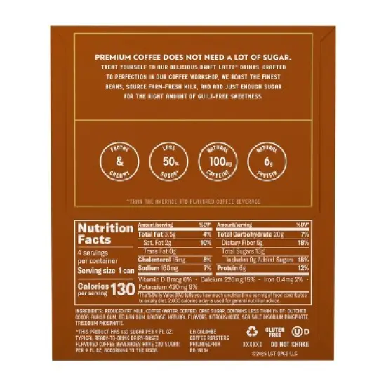 La Colombe Mocha Draft Latte - 4pk/9 fl oz Cans image {9}