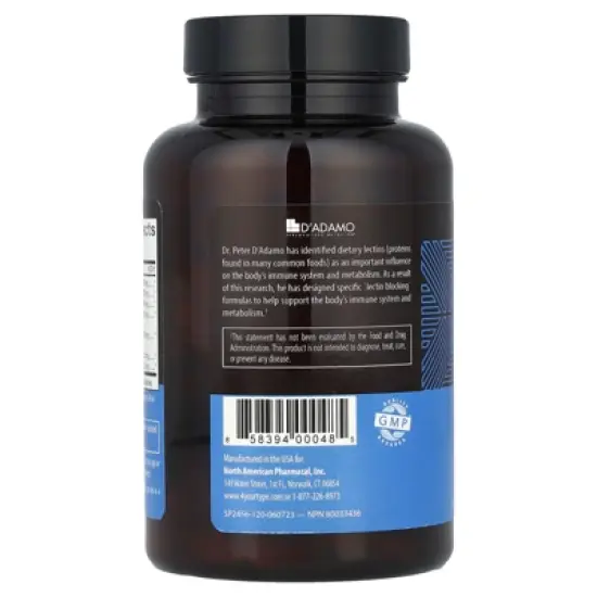 D'adamo Deflect&reg; A, Lectin Blocking Formula, 120 Vegetarian Capsules image {2}