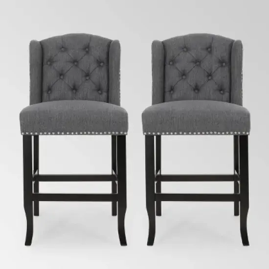 Set of 2 Foxcroft Wingback Counter Height Barstools - Christopher Knight Home image {9}