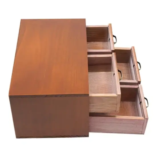 YIYIBYUS Wooden Desk Organizer with Drawers Desktop Storage Cabinet image {3}