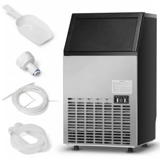 Costway Built-In Stainless Steel Commercial 110Lbs/24H Ice Maker Portable Ice Machine image {10}