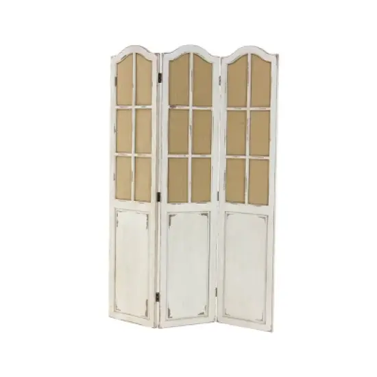 Farmhouse Wood Room Divider Screen Beige - Olivia & May image {4}