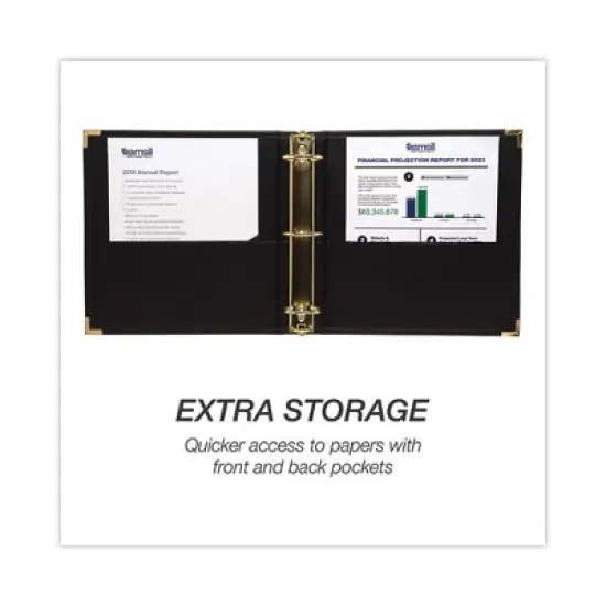 Samsill Classic Collection Ring Binder, 3 Rings, 2" Capacity, 11 x 8.5, Black image {3}