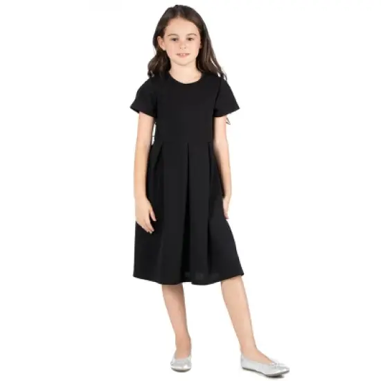 24seven Comfort Apparel Girls Short Sleeve Pleated Party Dress image {4}