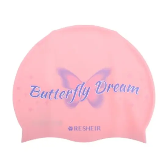 Unique Bargains Silicone Waterproof Butterfly Dream Swim Cap 1 Pc image {5}