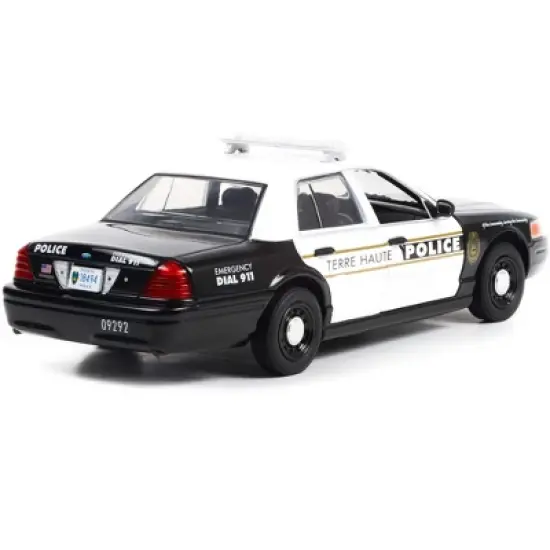 2011 Ford Crown Victoria Police Interceptor Black and White "Terre Haute Police" (Indiana) 1/24 Diecast Model Car by Greenlight image {1}