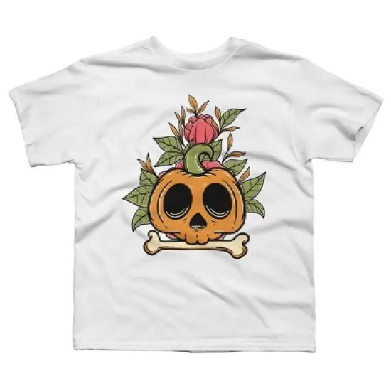 Boy's Design By Humans Halloween with Rose Illustration By rukurustudio T-Shirt image {2}