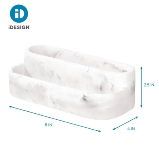iDESIGN Dakota Two-Tier Organizer White: Resin Vanity Storage for Perfume & Skincare image {4}