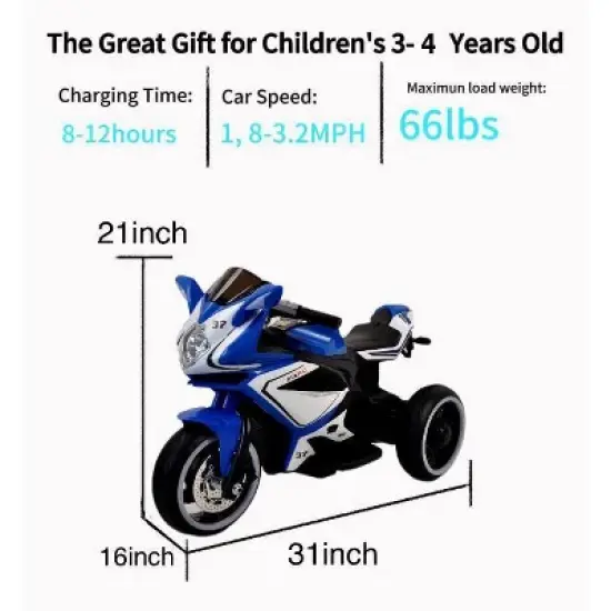 Electric motorcycle/ 12 V Kids toys motorcycle/Kids electric car/electric ride on toys for 3 4 5 6 years Boys Girls with Training Wheels image {4}