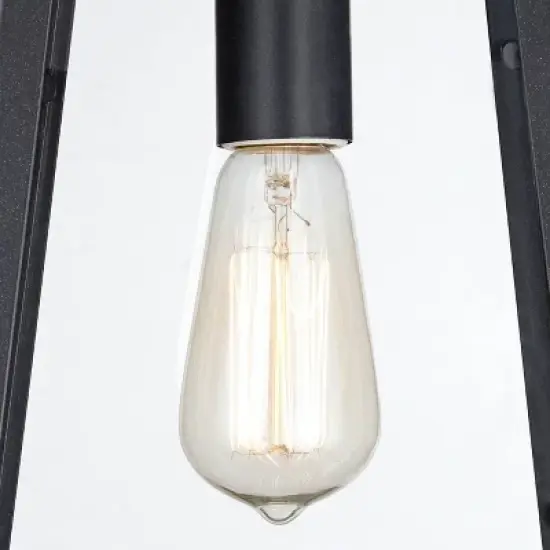 John Timberland Arrington Industrial Outdoor Wall Light Sconces Set of 2 Mystic Black Hardwire 8" Fixture Clear Glass for Bedroom Bathroom Vanity Home image {2}