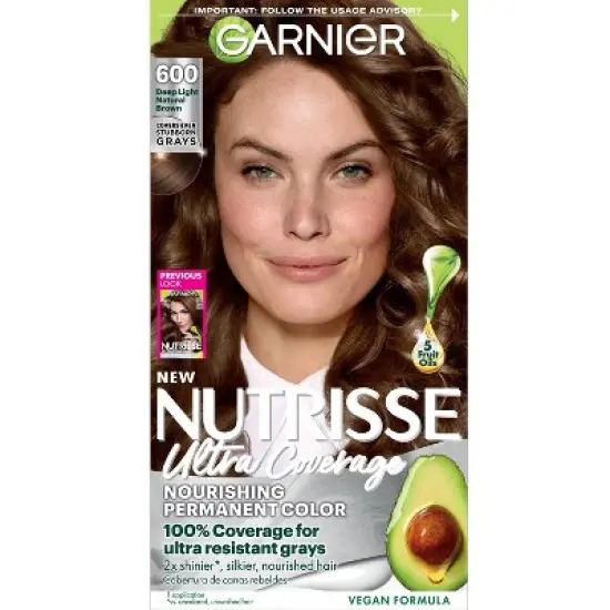Garnier Nutrisse Ultra Coverage 100% Gray Coverage Permanent Hair Color image {12}