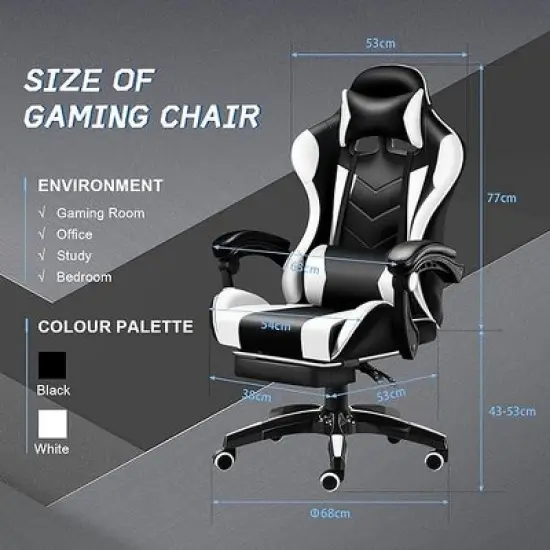 Ergonomic Gaming Chair with Lumbar Support &ndash; Sleek Racing Design image {1}