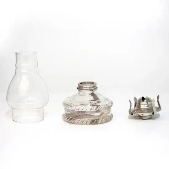 Lehman's Clear Glass Oil Lamp, with #2 Burner and 7/8 inch Wick for Accent Lighting or Centerpiece Table Decor image {3}