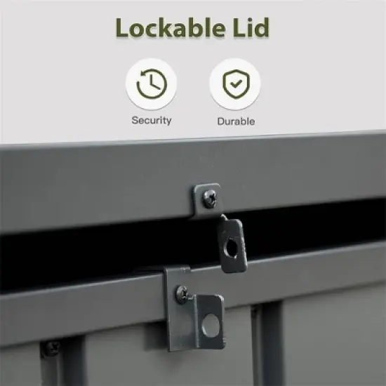 Steel Deck Box Lockable Large Storage Container Waterproof Storage Box For Patio Furniture Garden Tools Pool Supplies image {1}