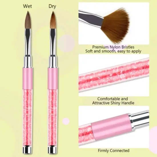 Saviland 3-Pc Sculpt Brush Set: #6/8/12 for Acrylic & 3D Art - Artist's Core Essentials. image {3}