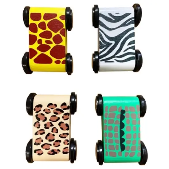 Teamson Kids Wooden Ramp Racer Toy, Click Clack Track, Zig Zag & Cars PS-T0007 image {10}