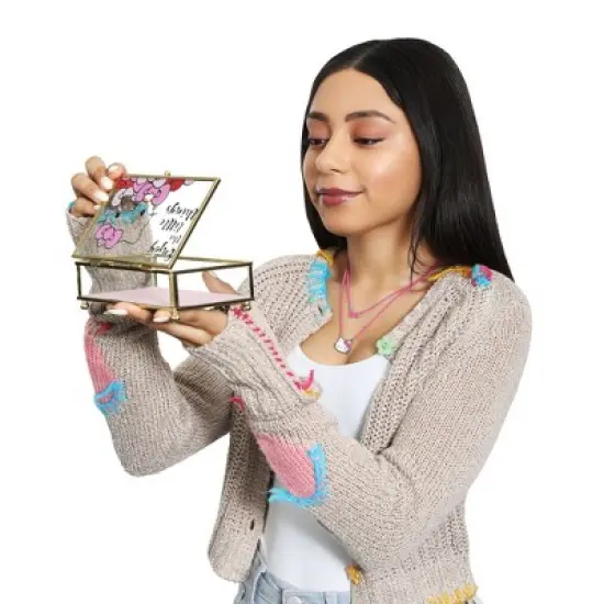 Sanrio Hello Kitty Enjoy the little things Glass Jewelry Storage Box, Authentic Officially Licensed image {2}